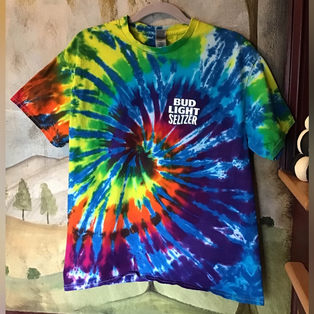 Bud Light Seltzer Shirt Adult/Unisex Large Tie Dye Short Sleeve